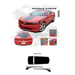Chevrolet Camaro 2010-2013 Hood Rear Deck Side Stripes Graphic Kit – Gloss Black