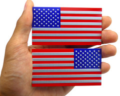 Aluminum American Flag Decal Sticker SUV, Auto, Truck Mirror Set