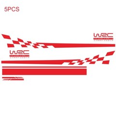 5Pcs Car Side Body Vinyl Decal Sticker Sports Racing Car Hood Long Stripe Decals