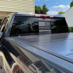 Fit 2019-23 Chevy Silverado Sierra Back Middle Window USA Flag Decal Sticker