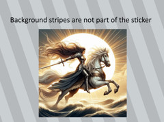 Warrior Princess Riding Unicorn vinyl sticker decal