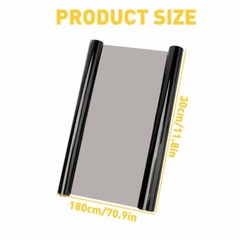 12″x72″ Medium Smoke Black LED Headlight Taillight Fog Light Tint Film Vinyl