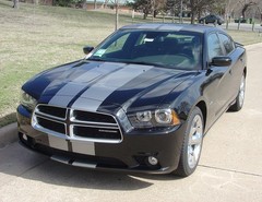 Full RALLY Racing Stripes Hood Decals Graphics 3M for 2011-2014 Dodge CHARGER