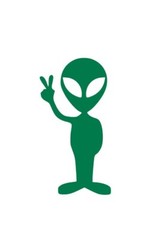 Alien Peace Lover Funny Vinyl Decal Sticker you choose size and color