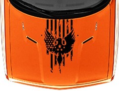 NEW Eagle USA Flag Hood Door Vinyl Decal Racing Stripes (Fits Challenger)
