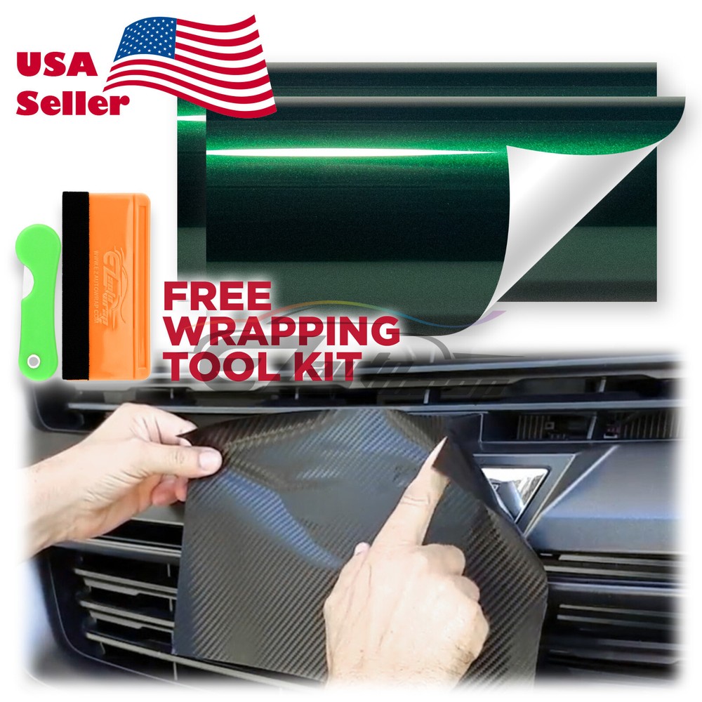 PET Super Gloss Metallic Vinyl Wrap For Chevy Bowtie Emblem Overlay Sheet Decal
