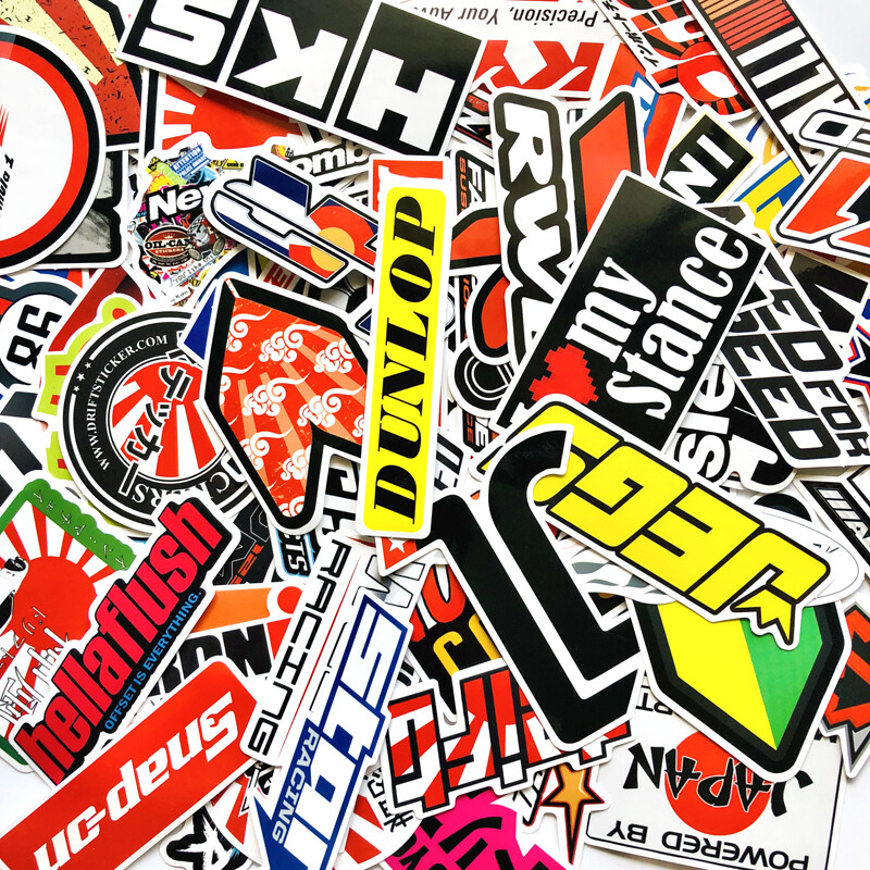 100Pcs Mixed Stickers Motocross Motorcycle Car ATV Racing Bike Helmet Decals Lot