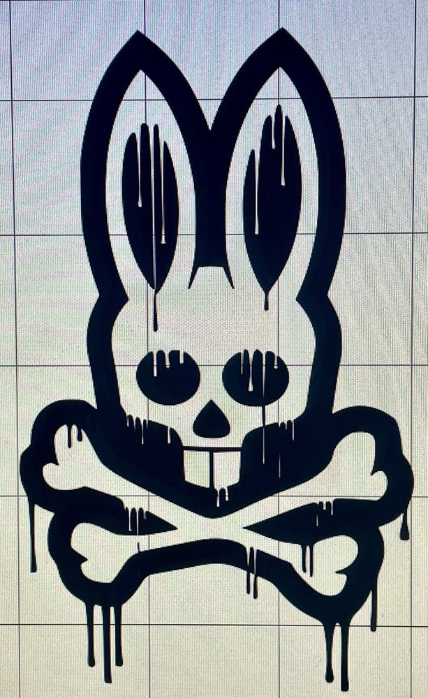 Psycho Bunny Dripping Vinyl Decal (2) 5” tall x 3” wide Pick Black Or White