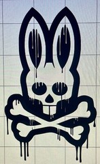Psycho Bunny Dripping Vinyl Decal (2) 5” tall x 3” wide Pick Black Or White