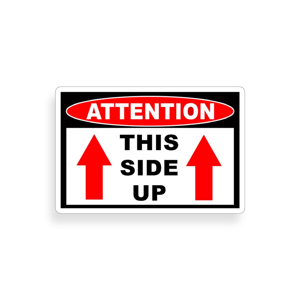 This Side Up Attention Warning Sticker Off Road Mud Bog ATV Race Truck 4×4 Decal