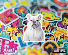 FRENCH BULLDOG FRENCHI CAR STICKER DECAL CUSTOM LAMINATED VINYL LAPTOP FREE GIFT