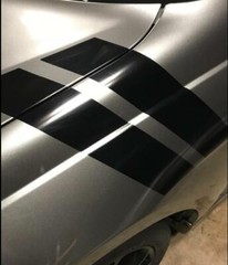 4pcs Matte Black Universal Car Hood Fender Racing Stripe Hash Mark Vinyl Decal