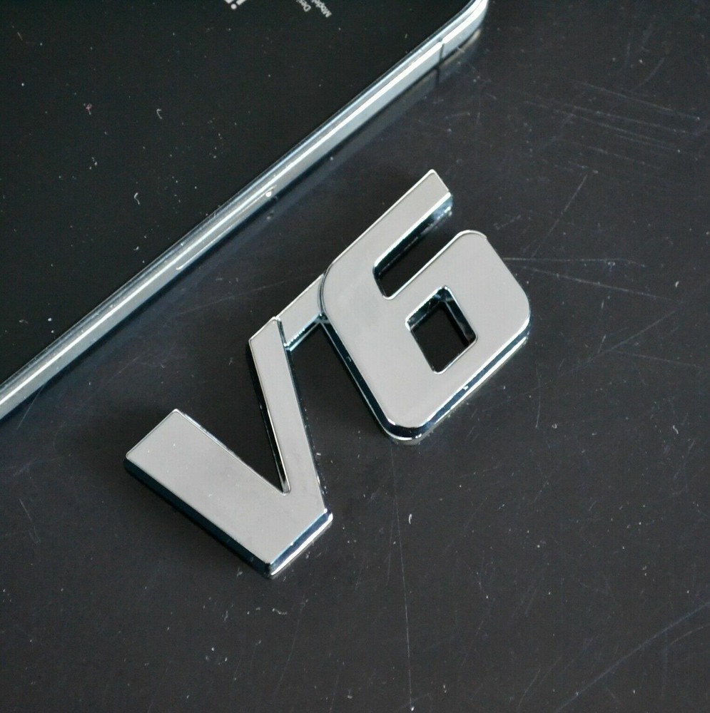 Universal V6 Metal Car Auto Badge Emblem Sticker Chrome Decal Kluger Rav4 6cm
