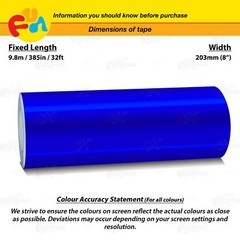 CHROME BLUE 8″ PIN STRIPE Car Model Motorcycle Decal TAPE Vinyl Sticker 203mm