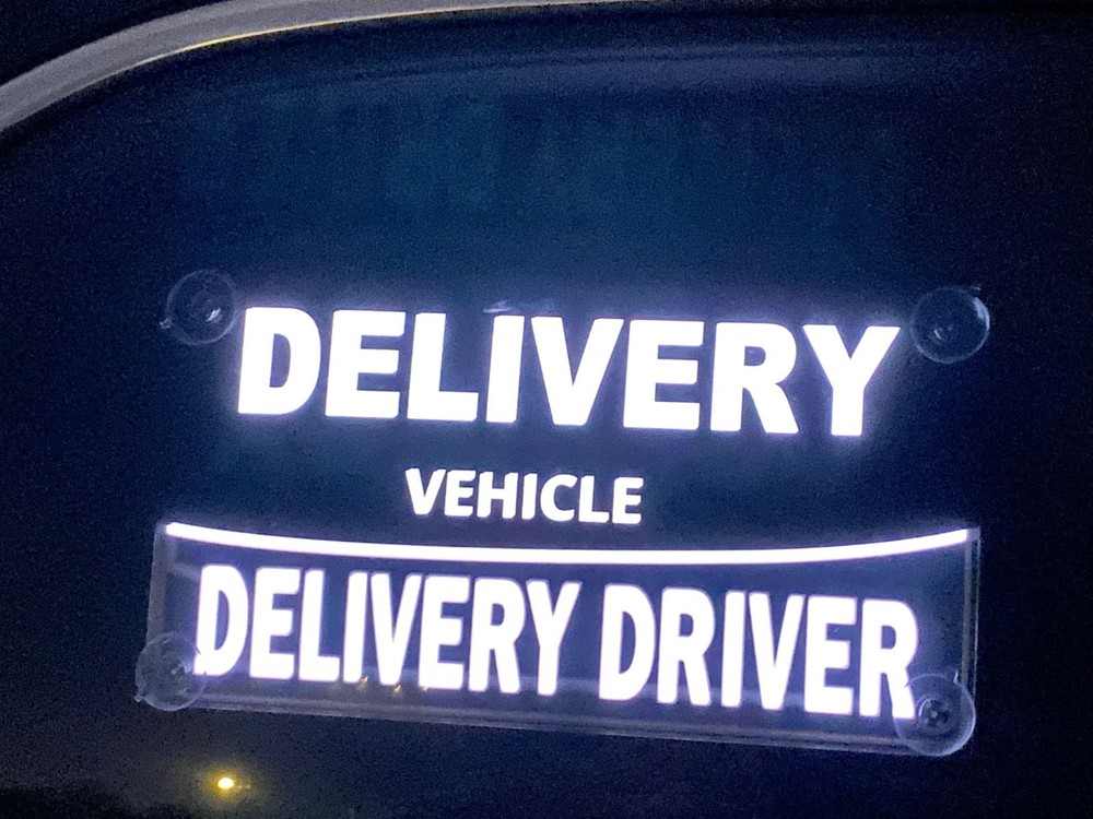 LED Delivery Driver Car Sign Lighted Acrylic Window Sticker for Delivery Vehicle