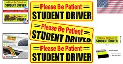 3 Pcs Magnetic Student Driver Sign – Bright Yellow Reflective Decals for Safety