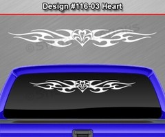 116-03 HEART Windshield Decal Window Sticker Vinyl Graphic Tribal Heart Car SUV