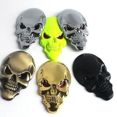 Choose Finish SKULL 3D Metal Sticker Decal Emblem 2″ x 1-1/4″ Car Truck Decal