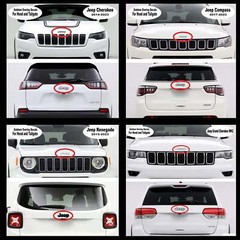 Jeep Emblem Overlay Decals – Dog Paws Black on White