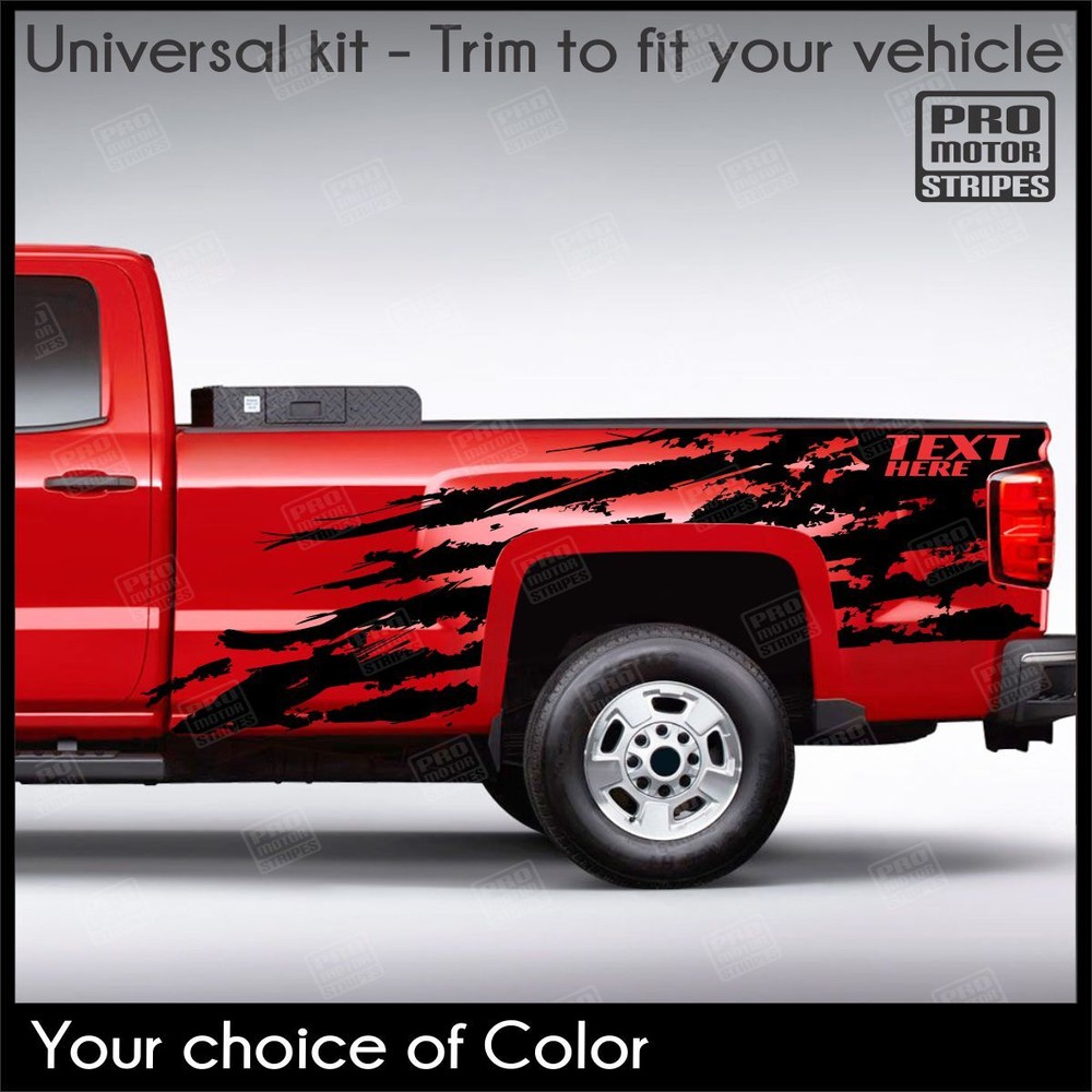 Torn Flag Mud Side Stripes Decals For Chevrolet Silverado Colorado S10 WT LT EV