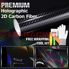 Holographic Carbon Fiber Black Laser Chrome Vinyl Wrap Sheet Film Decal Sticker