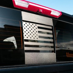 Fit 2019-23 Chevy Silverado Sierra Back Middle Window USA Flag Decal Sticker