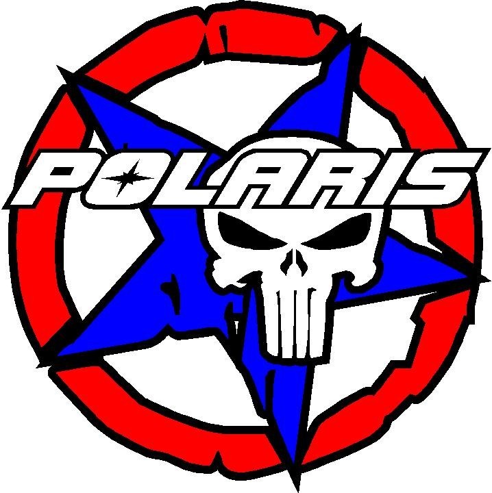 Polaris Punisher Skull Star Patriotic custom vinyl decal 5.5″x5.5″