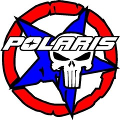 Polaris Punisher Skull Star Patriotic custom vinyl decal 5.5″x5.5″