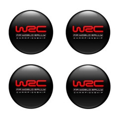 4st. Aufkleber WRC Logo für Radkappen Nabendeckel Felge Silicone Embleme
