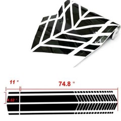 Black Car Body Side Door Sport Racing Stripe Graphic Sticker Skirt Vinyl Decal