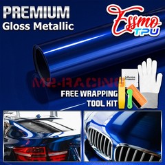 Gloss Metallic Sapphire Blue PPF TPU Paint Protection Film Dry Wet Vinyl Wrap