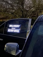 LED Delivery Driver Car Sign Lighted Acrylic Window Sticker for Delivery Vehicle