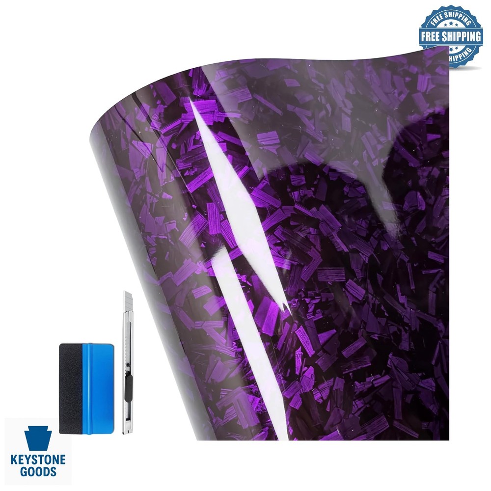 Purple Forged Carbon Fiber Vinyl Wrap Roll – DIY Car, Motorcycle, SUV, Truck …