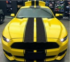 75″x17″ Carbon Fiber Stripes Hood Roof Trunk Stickers Universal Race Car Decals