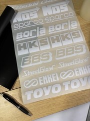9 Car Automotive Sponsor Decals Pack JDM Drift Racing Sport Logos Aftermarket