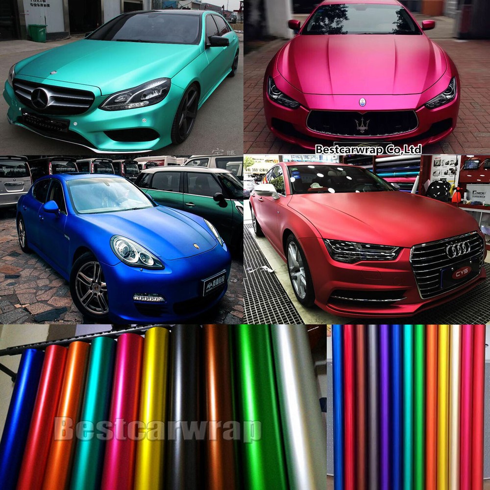 Full Roll – Metallic Satin Matte Chrome Vinyl Film Car Wrap Sticker Bubble Free