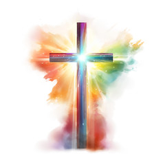 Watercolor Light Ray Cross Window Bumper Sticker Decals – Stickers Car, Laptop,