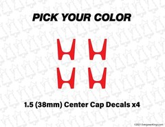 1.5 Inch 38mm Center Cap H Wheel Rim Decals for Civic Type R Ek9 Eg Ef Ek Si Hx