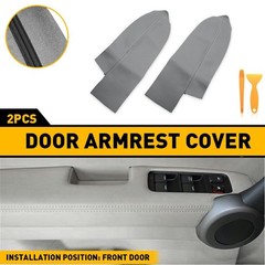 2/4Pcs Front Armrest Door Panels Cover Fit 2007-2012 CR-V CRV Honda Leather Gray