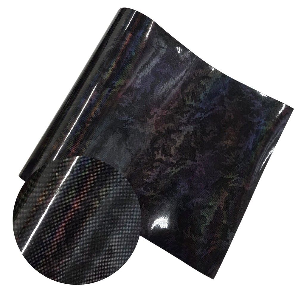 Gloss Black Shadow Camo Camouflage Ghost Laser Holographic Vinyl Car Wrap Film