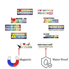 10-Pack Personalized Fun LGBT Bumper Stickers Colorful Magnetic Classic Style