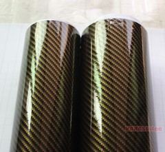 Multi-function – 8″ Wide Brown 2D Glossy Carbon Fiber Vinyl Tape Wrap Sticker CF