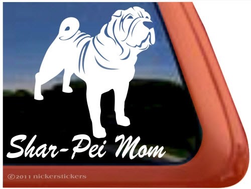 Shar-Pei Mom |High Quality Chinese Shar-Pei Vinyl Dog Window Decal Sticker