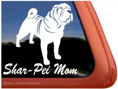 Shar-Pei Mom |High Quality Chinese Shar-Pei Vinyl Dog Window Decal Sticker