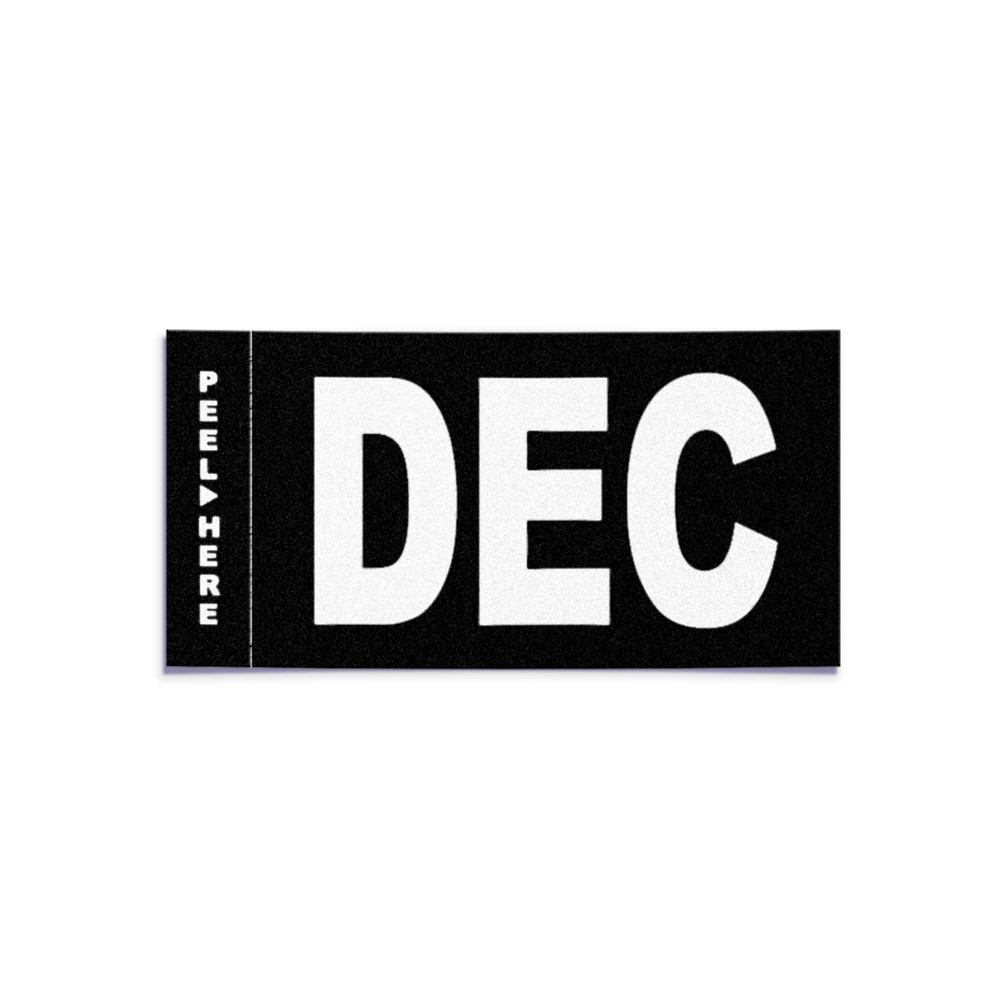 DECEMBER – California License Plate – Legacy Black White Month Sticker – DMV Tag