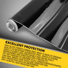 Auto Accessories Gloss Black Wrap Vinyl Film Car Interior Wrap Stickers w/ tools