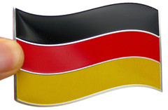 METAL Wavy German Flag Sticker Decal Emblem Bumper Sticker Auto, Truck Germany