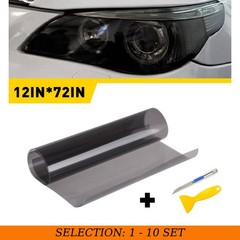 1-10 Light Black Tint Vinyl Film Wrap Sheet for Headlight Fog /Tail Light Window