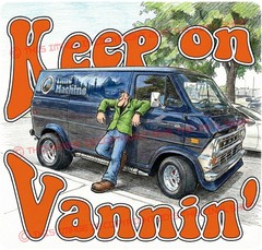 Van Fans “KEEP ON VANNIN” Ford Econoline funny decal sticker Custom VAN Forever