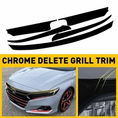1/2set Chrome Delete Overlay Blackout for Honda 2021-2022 Accord Front Upper Gri